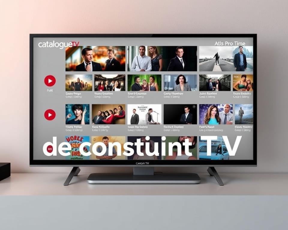 A high-quality television program guide, featuring a well-organized layout showcasing a variety of television shows and their corresponding details. The guide is presented in a clean, modern design with a soft, warm lighting that enhances the clarity and readability of the content. The foreground prominently displays the title "catalogue de contenu TV" in a bold, legible font, while the middle ground presents a grid-like arrangement of television program thumbnails, episode descriptions, and air times. The background gently fades into a subtle, neutral color palette that complements the overall aesthetic, creating a visually appealing and functional user interface for the "Fonctionnalités principales d'Atlas Pro ONTV" section. A high-quality television program guide, featuring a well-organized layout showcasing a variety of television shows and their corresponding details. The guide is presented in a clean, modern design with a soft, warm lighting that enhances the clarity and readability of the content. The foreground prominently displays the title "catalogue de contenu TV" in a bold, legible font, while the middle ground presents a grid-like arrangement of television program thumbnails, episode descriptions, and air times. The background gently fades into a subtle, neutral color palette that complements the overall aesthetic, creating a visually appealing and functional user interface for the "Fonctionnalités principales d'Atlas Pro ONTV" section.