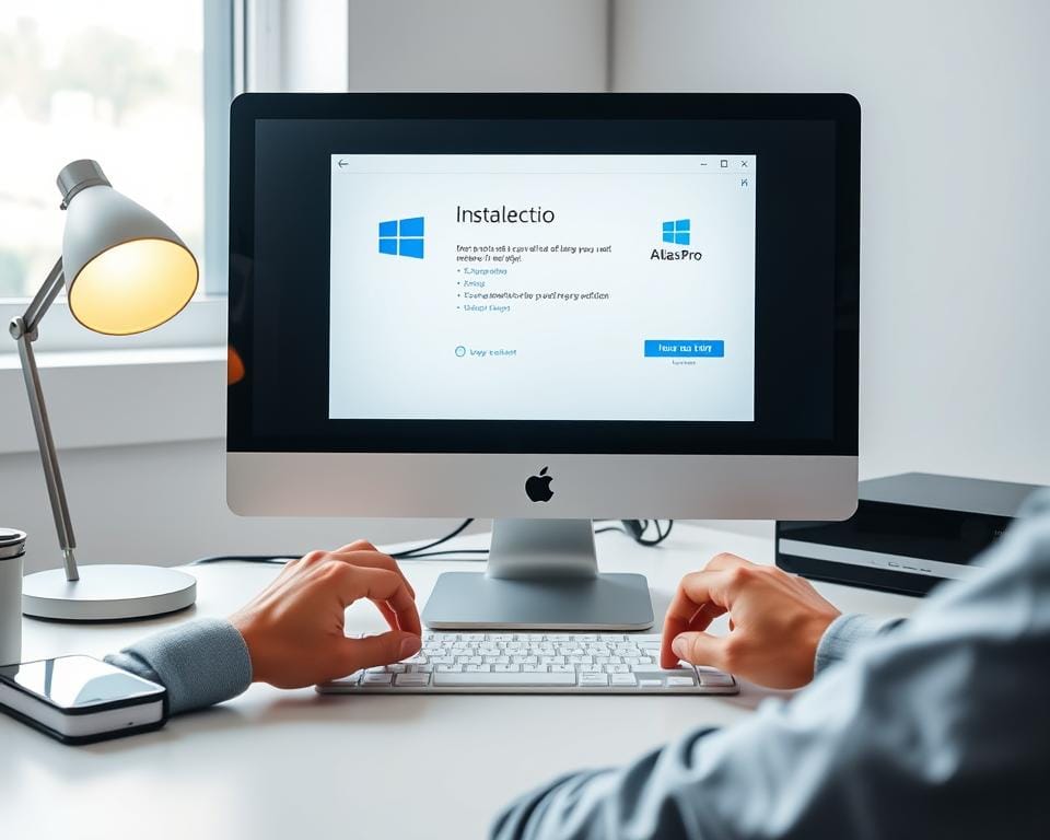 A well-lit modern desktop computer setup with a Windows 10 operating system prominently displayed. The screen shows the installation process of the Atlas Pro IPTV app, with clear step-by-step instructions and intuitive user interface. The user's hands are visible, navigating the installation seamlessly. The desk is clean and organized, creating a professional and productive atmosphere. Soft lighting from a desk lamp and natural daylight from a nearby window provide an inviting ambiance. The overall scene conveys a sense of clarity, ease of use, and technical expertise for setting up the Atlas Pro IPTV service on a Windows PC. A well-lit modern desktop computer setup with a Windows 10 operating system prominently displayed. The screen shows the installation process of the Atlas Pro IPTV app, with clear step-by-step instructions and intuitive user interface. The user's hands are visible, navigating the installation seamlessly. The desk is clean and organized, creating a professional and productive atmosphere. Soft lighting from a desk lamp and natural daylight from a nearby window provide an inviting ambiance. The overall scene conveys a sense of clarity, ease of use, and technical expertise for setting up the Atlas Pro IPTV service on a Windows PC.